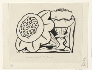 Twee bloemen door Leo Gestel (signed by artist)