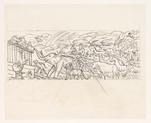 Dieren die inschepen in de ark van Noach door Leo Gestel