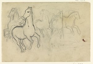 Galopperende paarden door Leo Gestel