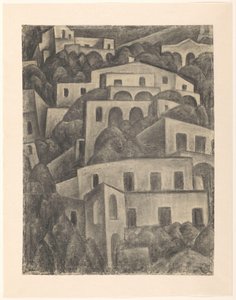 Gezicht op Positano door Leo Gestel