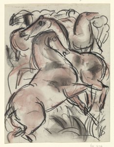 Paarden in de natuur door Leo Gestel