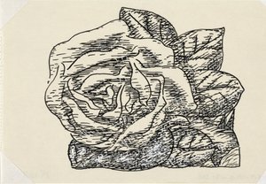 Zonder titel (roos). Vignet voor biografie van Gestel door Prof. W. van der Pluym door Leo Gestel