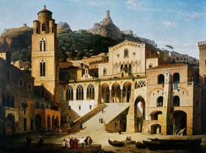 Plein voor de Kathedraal van Amalfi door Leo von Klenze