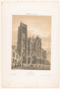 Zicht op de façade van de kathedraal in Bourges