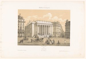 Zicht op het Théâtre Graslin in Nantes door Leon Auguste Asselineau
