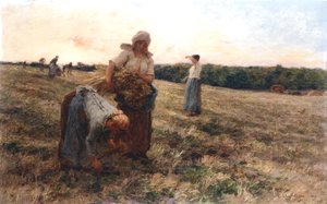Arenlezers bij Zonsondergang, 1889