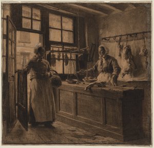 Interieur van een slagerij