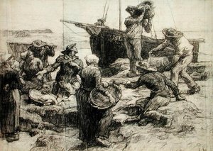 Het Sorteren van de Vangst door Leon Augustin Lhermitte