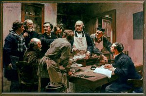 Une Lecon De Claude Bernard (olieverf op doek)
