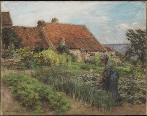 De tuin water geven, 1900 door Leon Augustin Lhermitte
