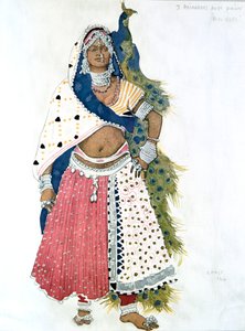 Bayadère met pauw, balletkostuumontwerp, 1911 door Leon Bakst