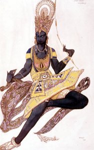 Kostuum van Vaslav Nijinsky of Nijinsky (1889-1950) gemaakt door Leo Bakst voor The Blue God door Reynaldo Hahn (1875 - 1947)
