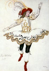 Kostuumontwerp voor De Page van de Fee Kolibrie, uit Doornroosje door Leon Bakst
