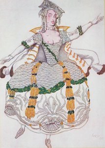 Kostuumontwerp voor een Mazurka (Dame), uit Doornroosje