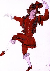 Kostuumontwerp voor een Page van de Fee Lijsterbes, uit Doornroosje door Leon Bakst