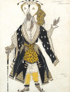 Kostuumontwerp voor het ballet Blauwe God door R. Hahn, 1911 door Leon Bakst