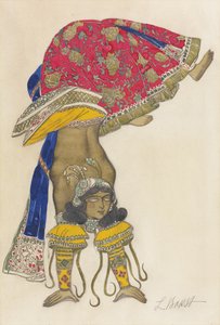 Kostuumontwerp voor het Ballet Blauwe God door R. Hahn