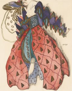 Kostuumontwerp voor het Ballet La Légende de Joseph door R. Strauss door Leon Bakst