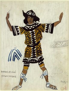 Kostuumontwerp voor het ballet Daphnis et Chloé door M. Ravel, 1912 door Leon Bakst