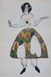 Kostuumontwerp voor het ballet De Magische Speelgoedwinkel door G. Rossini, 1919