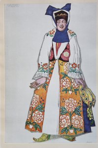 Kostuumontwerp voor de opera Sadko door N. Rimsky-Korsakov, 1917 door Leon Bakst