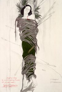 Kostuumontwerp voor de balletdanseres Ida Rubinstein, 1911 door Leon Bakst