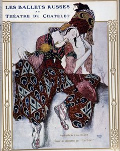 Les Ballets Russes in het theater van Chatelet: kostuum voor "La Peri" - aquarel door Bakst, cov. in "Comoedia geïllustreerd" door Leon Bakst