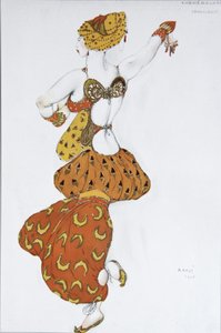 Odalisque. Kostuumontwerp voor het ballet Sheherazade door N. Rimsky-Korsakov, 1910 door Leon Bakst