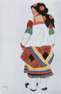 Boerin. Kostuumontwerp voor de Vaudeville Old Moscow in het Théâtre Femina in Parijs, 1922