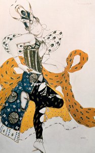 Peri Natasha Trouhanova, kostuumontwerp voor La Peri muziek door Paul Dukas, 1911 door Leon Bakst