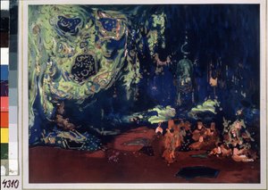 Decor voor het ballet "Sheherazade" geregisseerd door Nicolas (Nikolai) Rimski Korsakov (Rimski-Korsakov) (1844-1908) door Leon Bakst