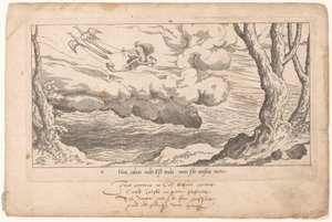 Juno in haar strijdwagen keert terug naar Olympus door Leon Davent