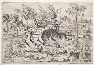 Landschap met putti