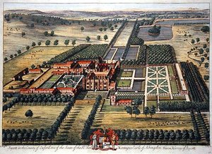 Rycott in het graafschap Oxford gegraveerd door Johannes Kip (c.1652-1722) door Leonard (after) Knyff