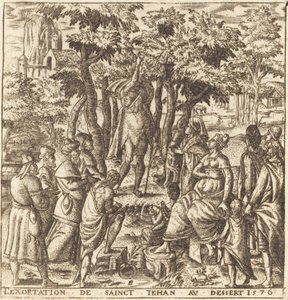 De prediking van Johannes de Doper in de wildernis door Leonard Gaultier