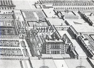 Badminton House in het graafschap Gloucester (detail)