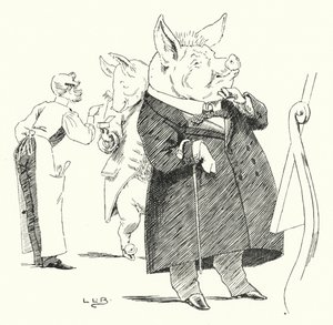 Barbier, barbier, scheer een varken; hoeveel haren maken een pruik? door Leonard Leslie Brooke