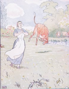 Hier moeder riep hij, binnen de rode koe door Leonard Leslie Brooke