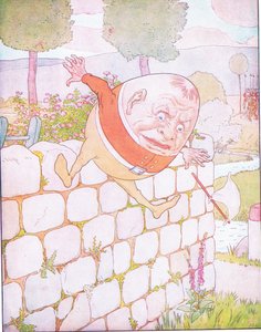 Humpty Dumpty had een grote val (kleur litho) door Leonard Leslie Brooke