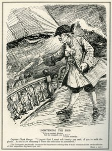 Overheidsdepartementen krijgen instructies van Lloyd George om de uitgaven met twintig procent te verminderen, 1921