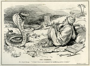 Lloyd George betovert de slang van werkloosheid, 1921 door Leonard Raven Hill