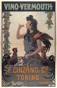 Vino-Vermouth reclame, ca. 1900 door Leonardo Roda