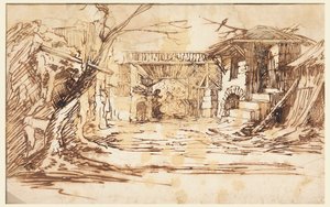 Set voor een kerststal (Kerststal) door Leonardo Scaglia