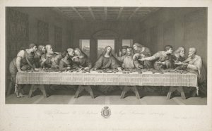 Het Laatste Avondmaal, getekend door Teodoro Matteini, gegraveerd door Raphael Morghen door Leonardo da (after) Vinci