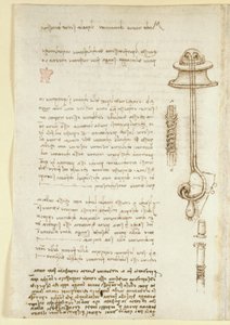 Aantekeningen en schetsen ter illustratie van Leonardo