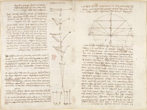 Notities en diagrammen over mechanica, getiteld 