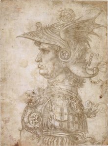 Buste van een krijger door Leonardo da Vinci