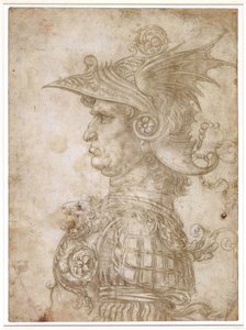 Buste van een krijger door Leonardo da Vinci