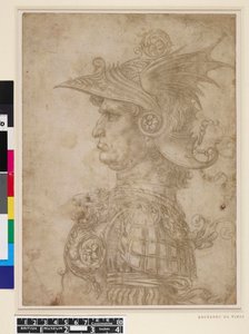 Buste van een krijger door Leonardo da Vinci