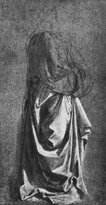 Gipsafgietsel van Draperie voor een Staand Beeld door Leonardo da Vinci